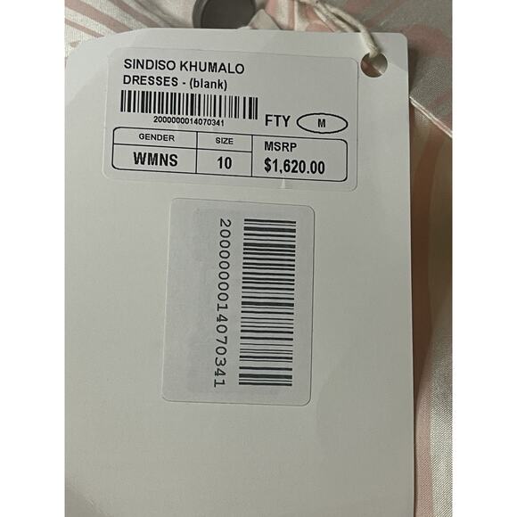Sindiso Khumalo Raw Silk Designer Pink White Mini Dress Size Small New MSRP$1620 - Picture 12 of 14